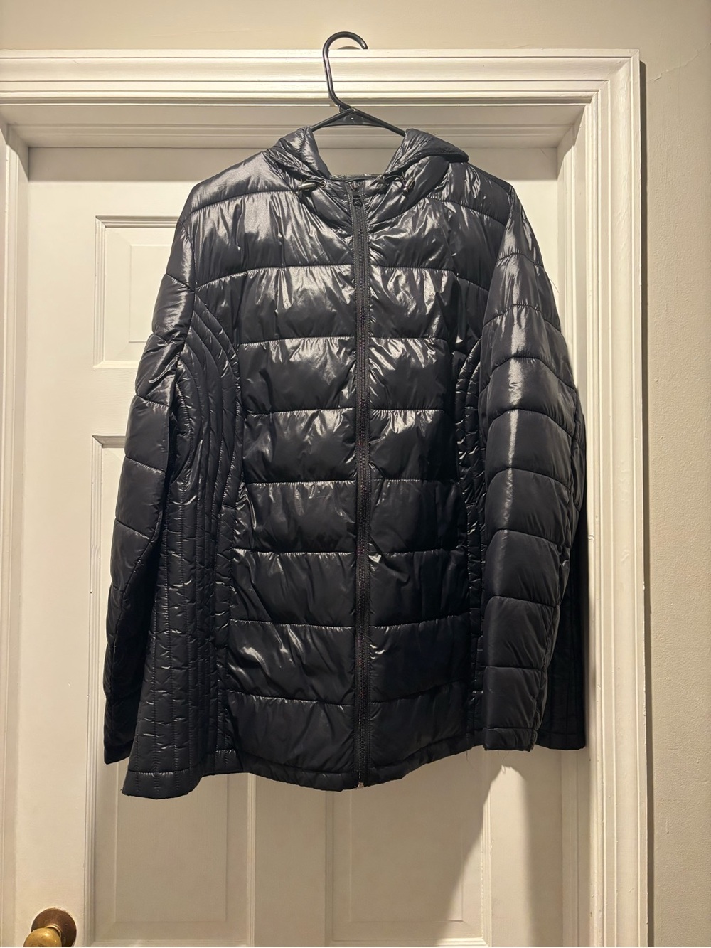 Woman Within Black Quilted Hooded Puffer Jacket - Women's Lightweight Coat
